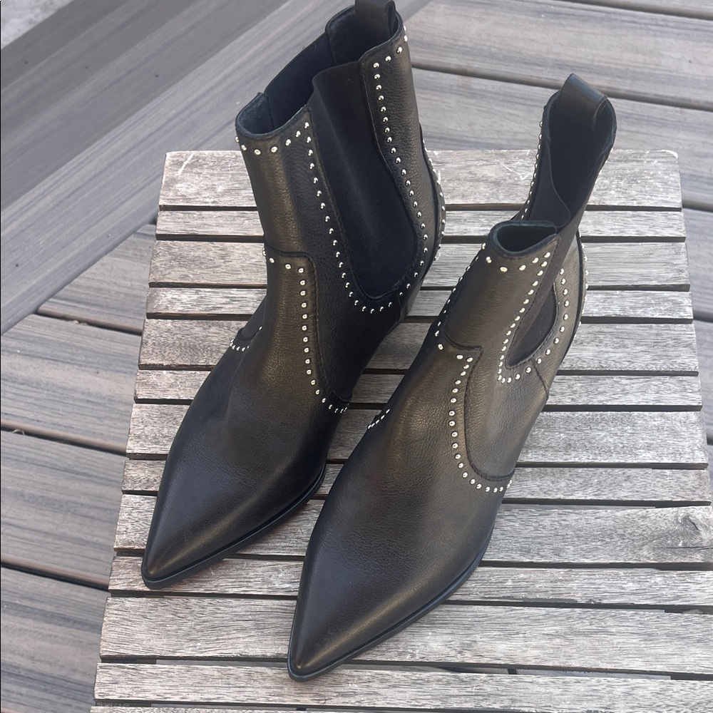 Paige Studded Black Ankle Boots